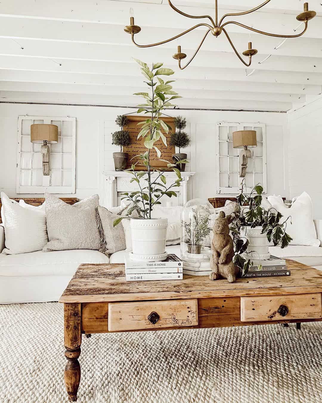 Elevate a potted plant with stacked books