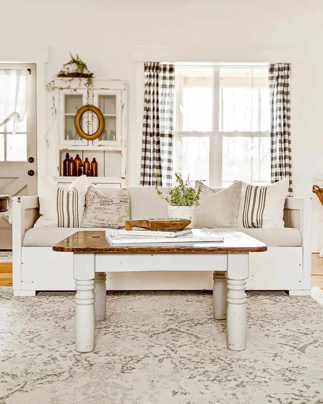 Two-Tone Table with Rustic Wood Top