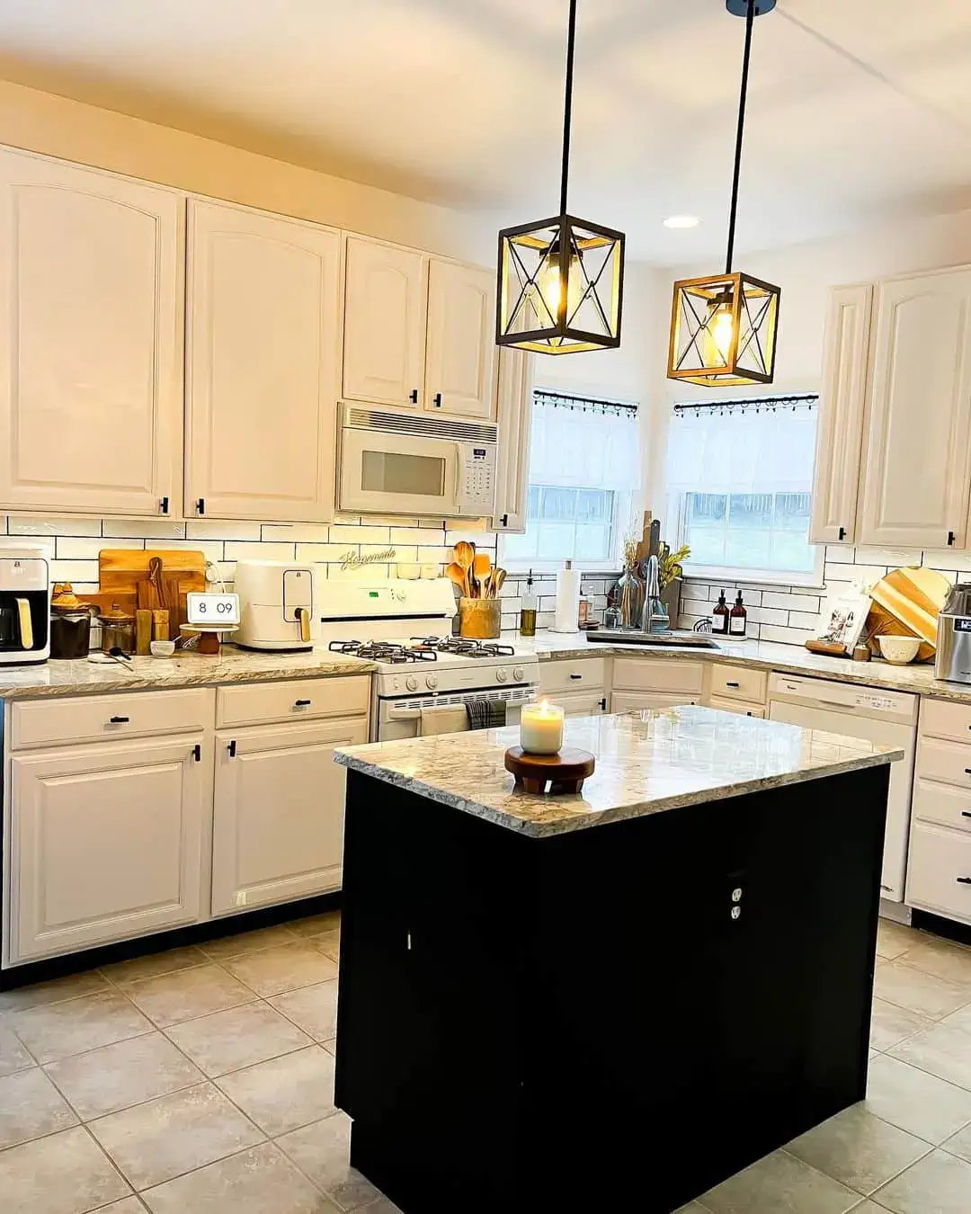 Black Island with Speckled Granite Top