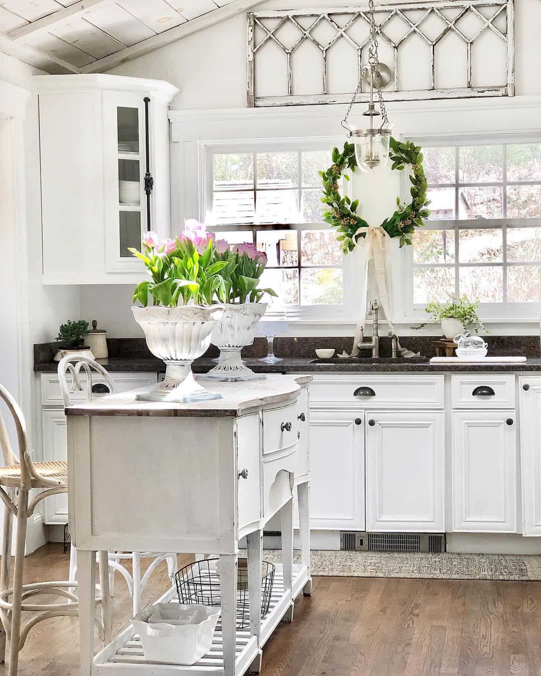 Vintage Cabinet Island with Open Shelving
