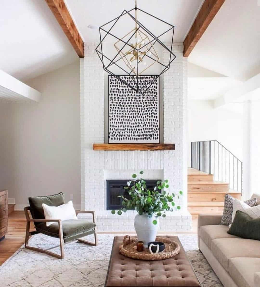 Tufted Ottoman with Woven Tray for Contained Styling