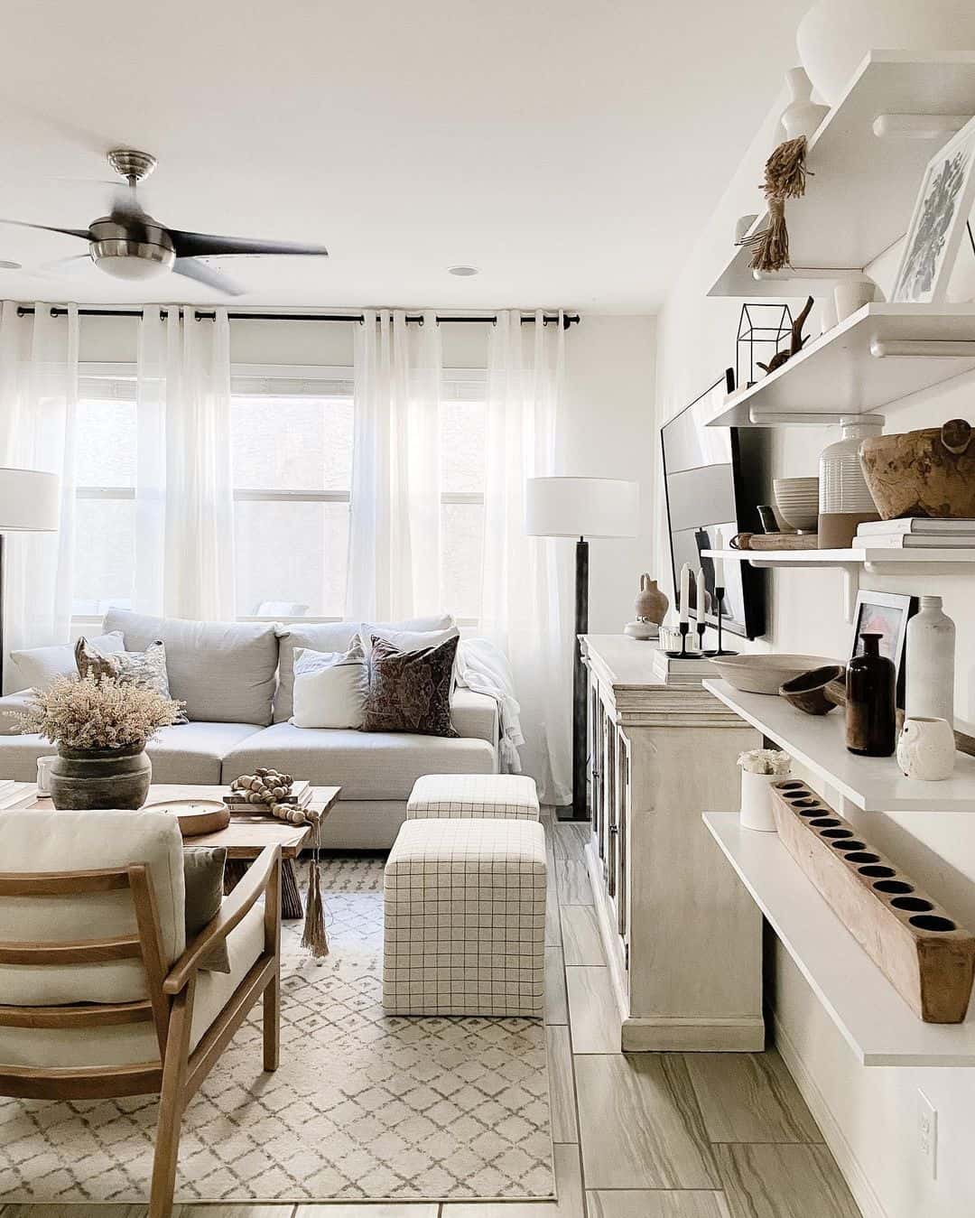 Incorporate Geometric Seating with Square Ottomans