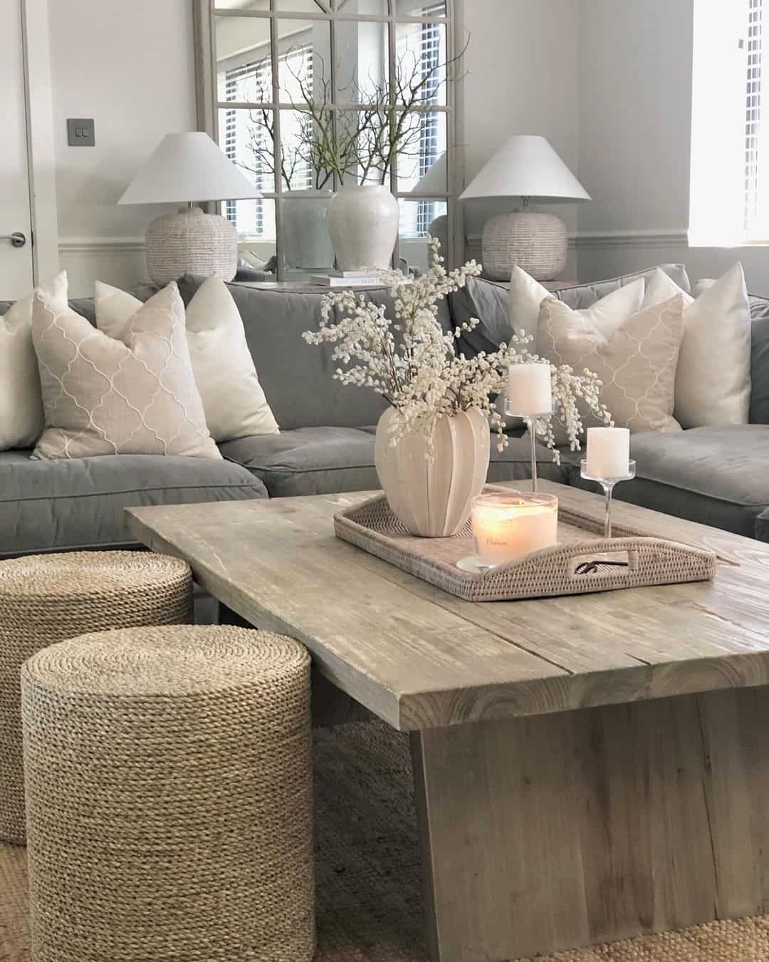 Bring Nature Indoors with Woven Cylindrical Ottomans