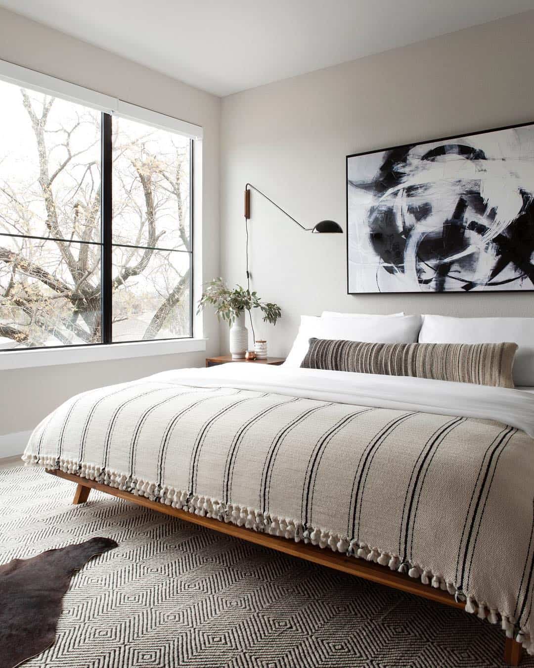 Oversized Abstract Art Creates a Bold Focal Point