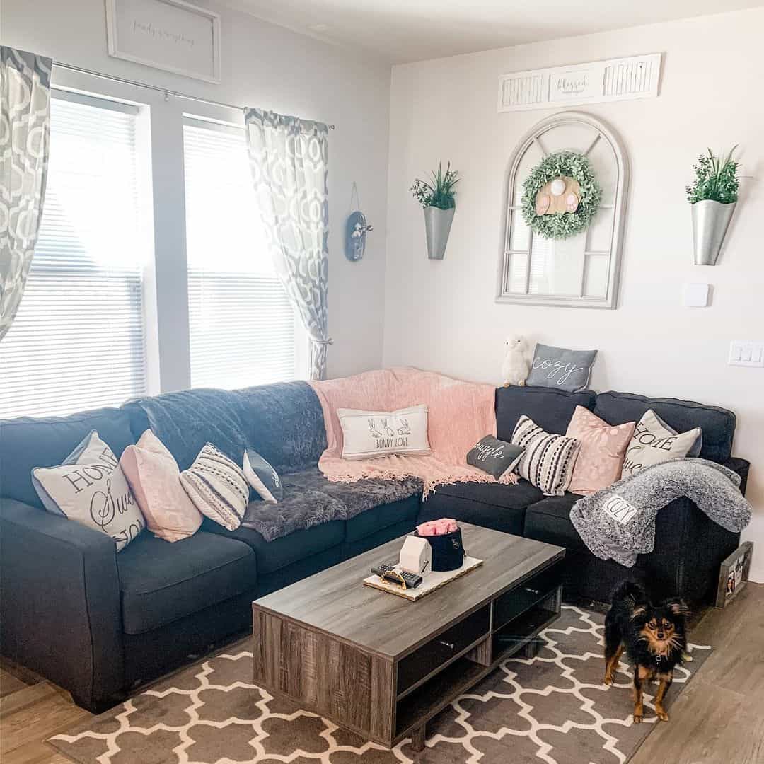 Dark Wood Coffee Table With Open Shelving