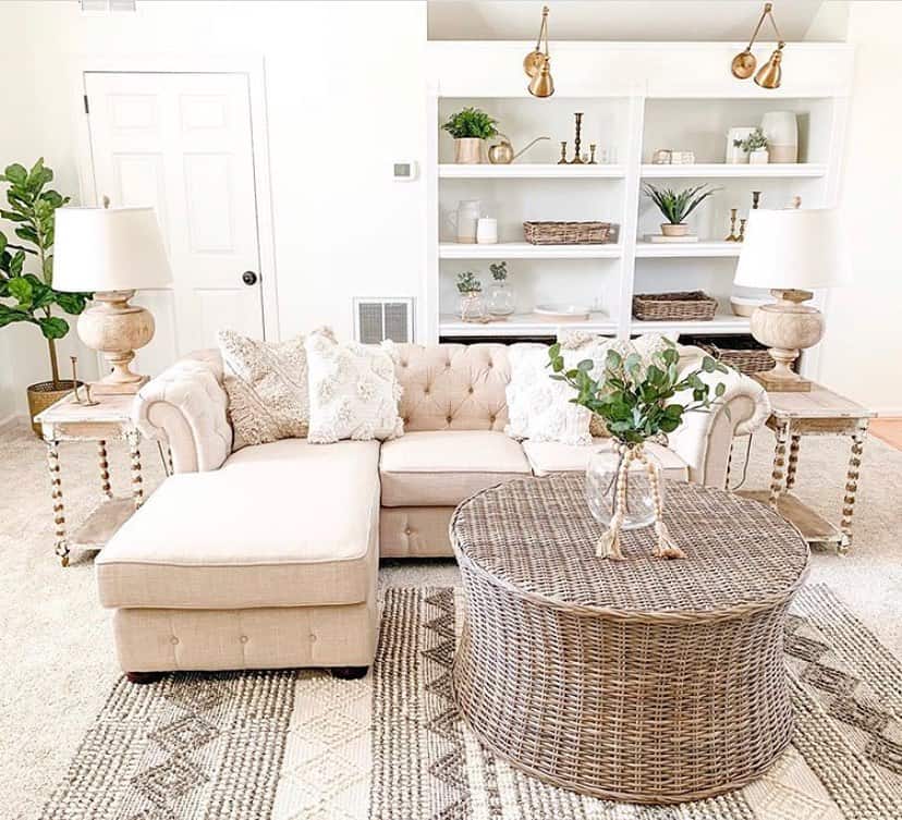 Woven Rattan Coffee Table Adds Natural Texture to Your Sectional