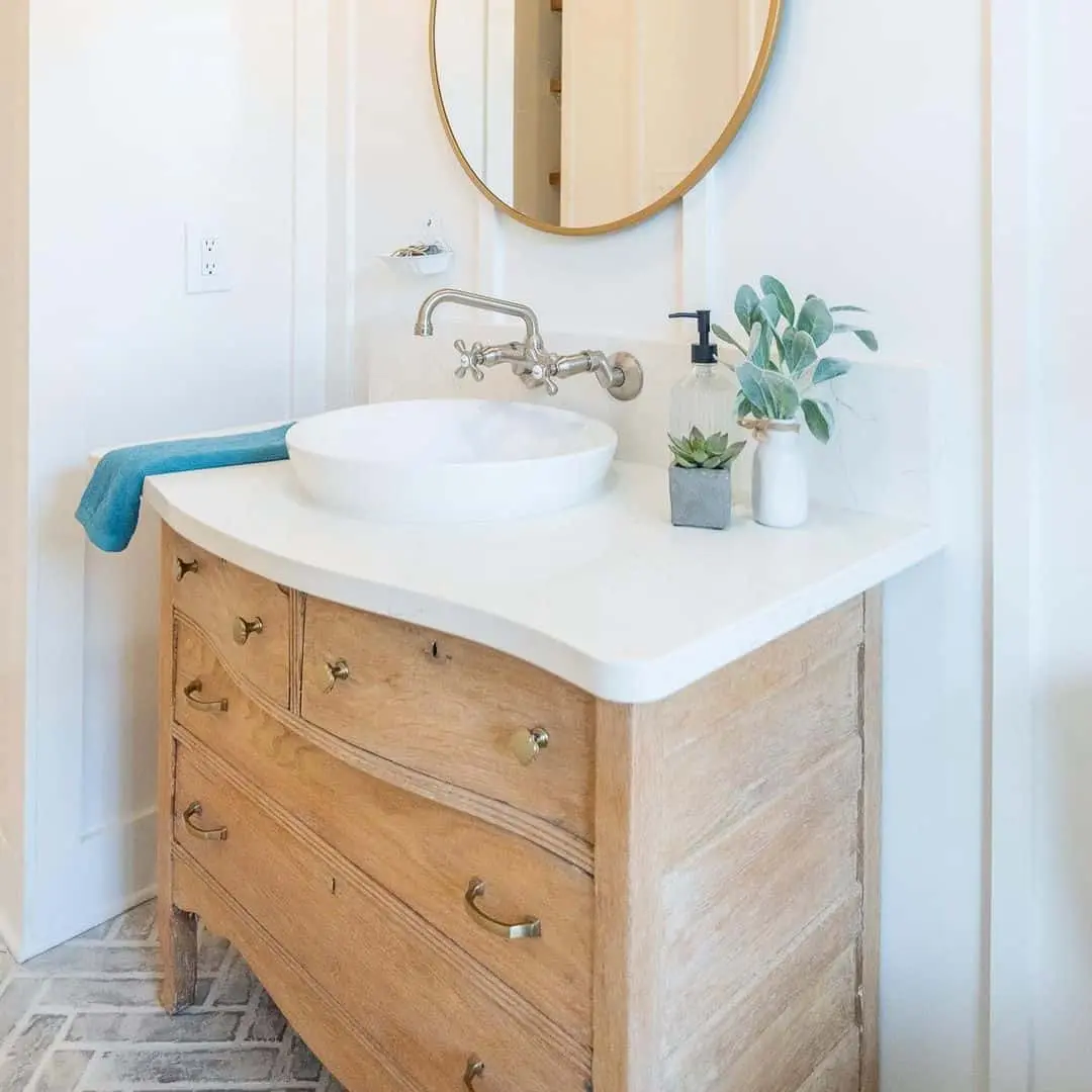 Antique Dresser as a Unique Vanity