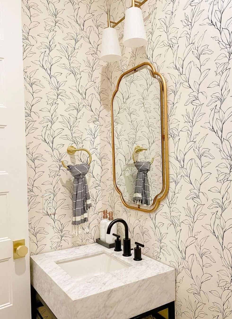 Scalloped Gold Mirror Adds Feminine Flair