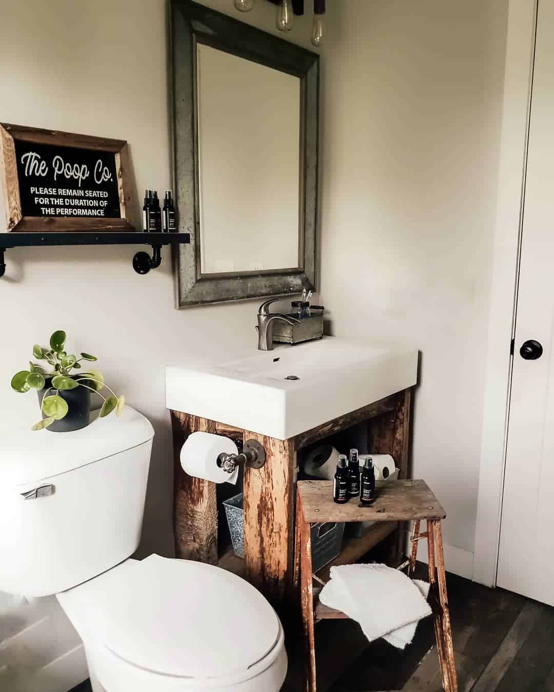Rustic Wood Vanity Base for Farmhouse Charm