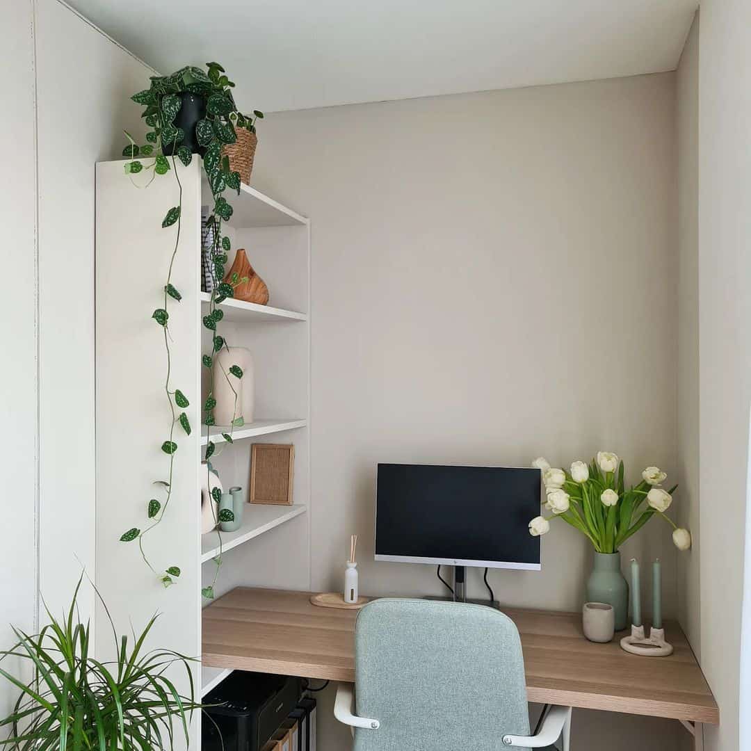 Trailing Pothos Adds Living Greenery to Shelving