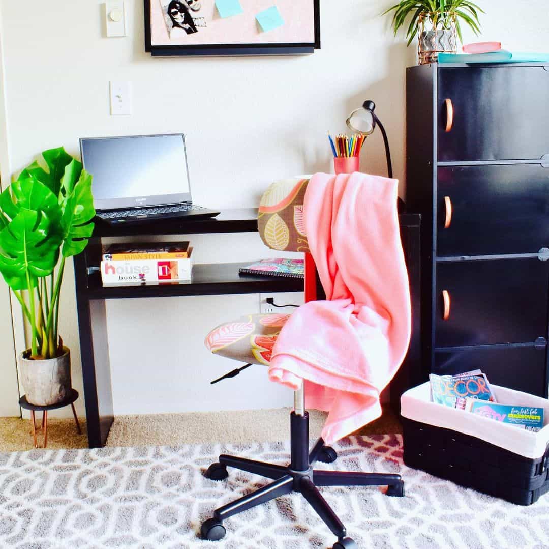 Patterned Chair Adds Personality to a Minimalist Desk