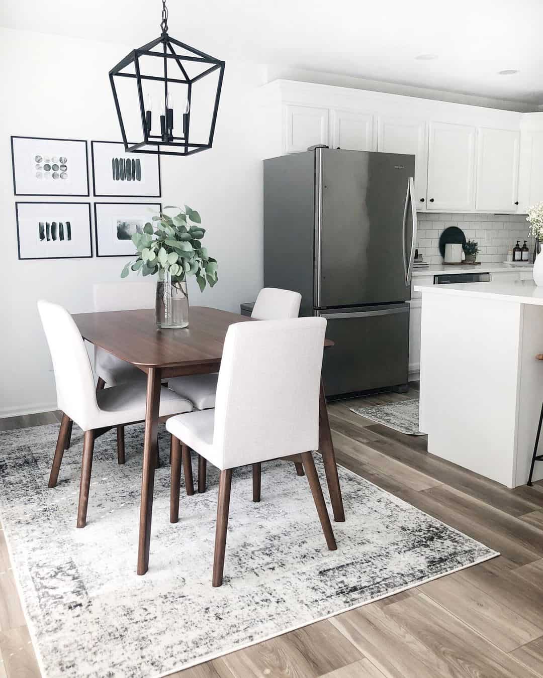 Ground Your Space with Dark Wood and Minimalist Art