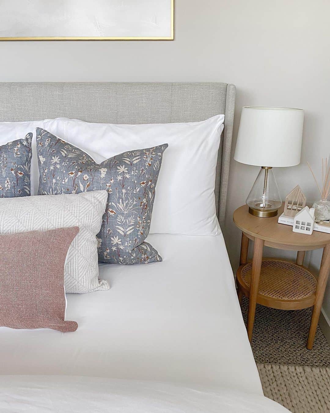 Winged Headboard Adds Softness to Crisp White Bedding