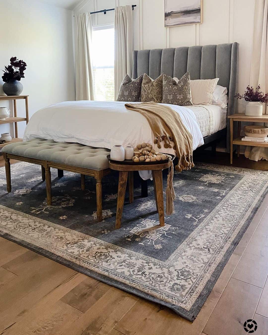 Tall Channel Headboard Adds Height to the Room