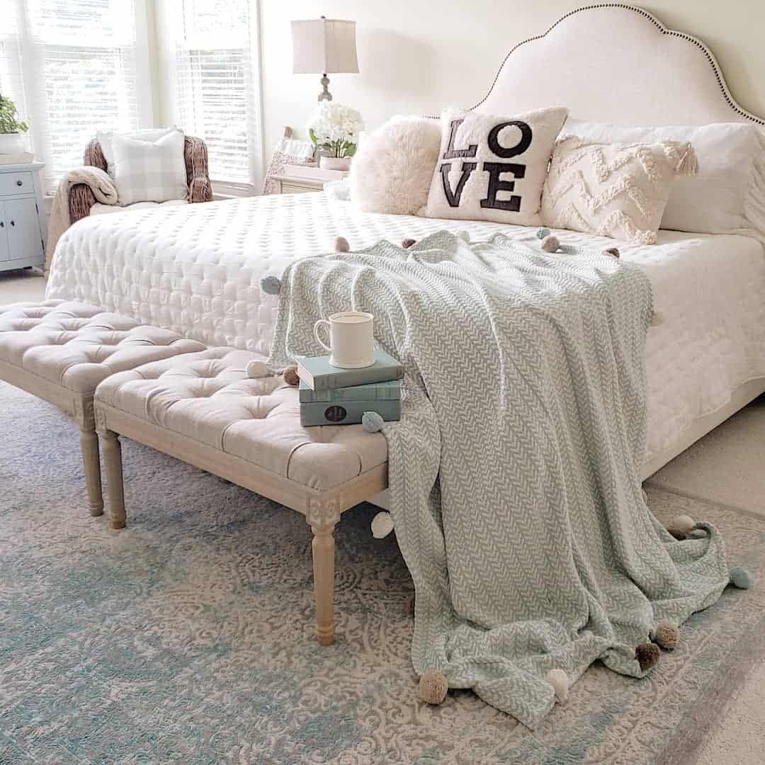 Pale Blue Throw Adds Whimsy to the Bed