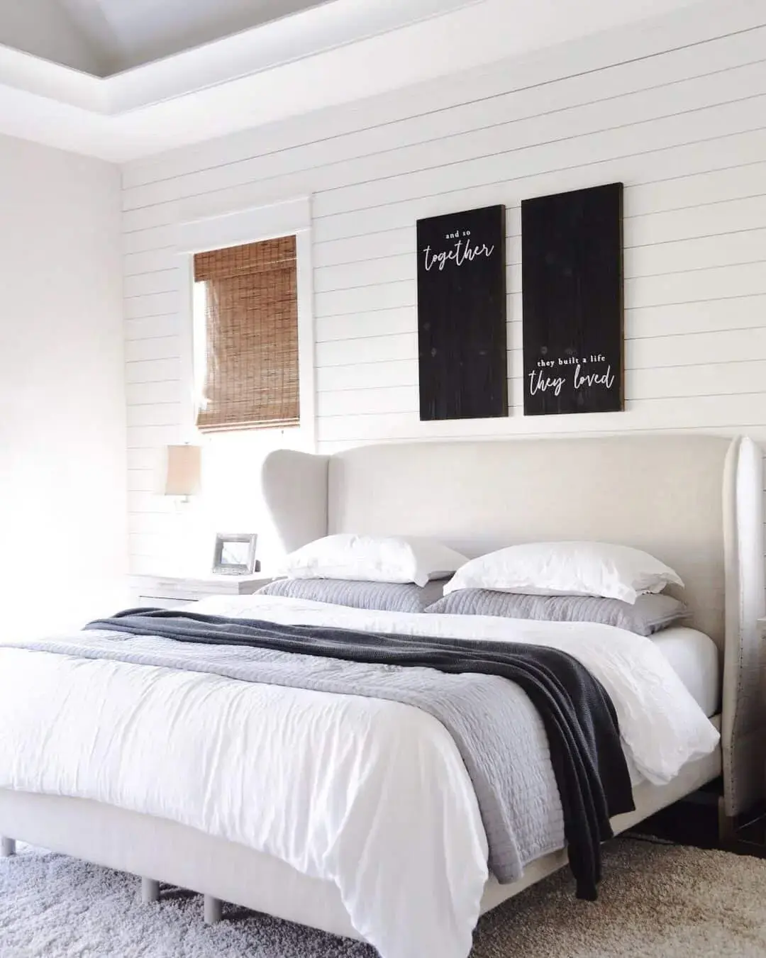 Wood Signs Add Personal Touch Above Headboard