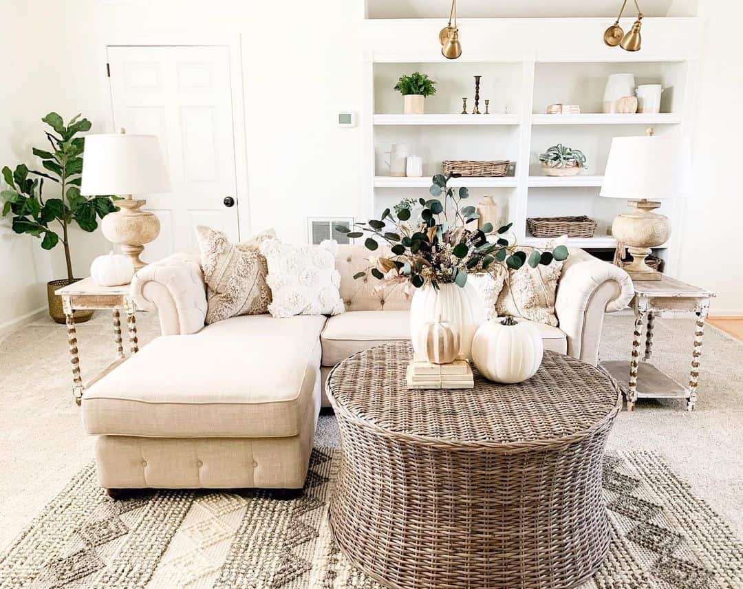 Ground Your Space with a Textured Wicker Coffee Table
