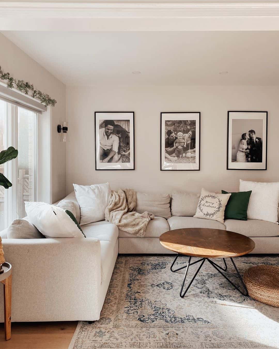Three Framed Black-and-White Portraits Create a Personal Gallery Wall