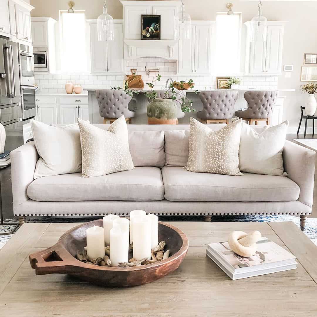 Style a Dough Bowl with Candles and Stones
