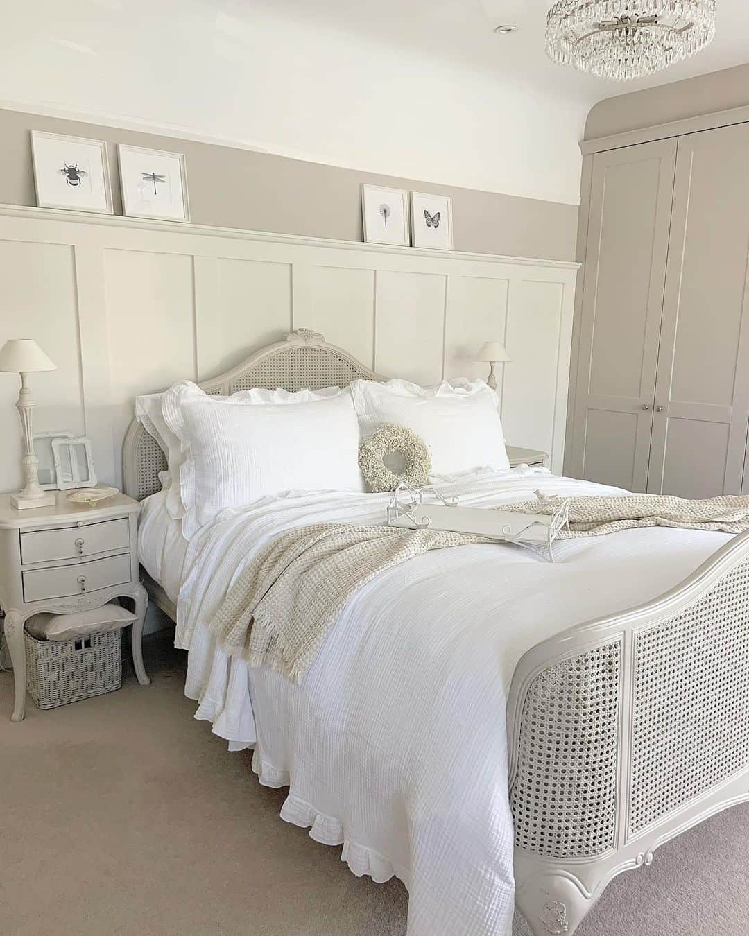 Framed Botanical Prints Add Natural Whimsy Above the Headboard