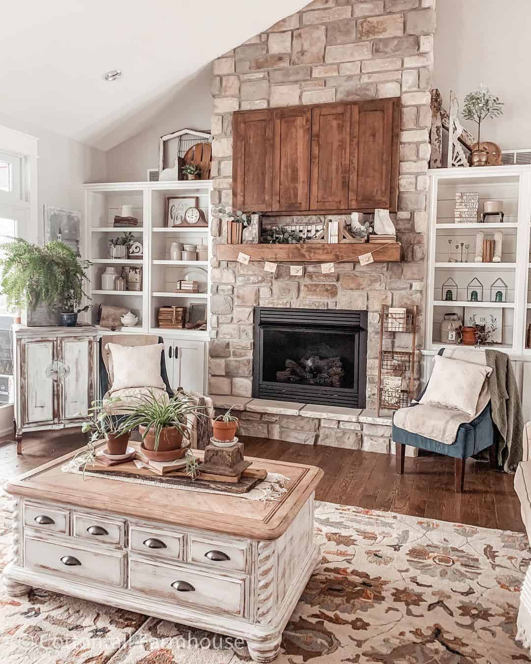 Distressed White Rectangle Table With Carved Details