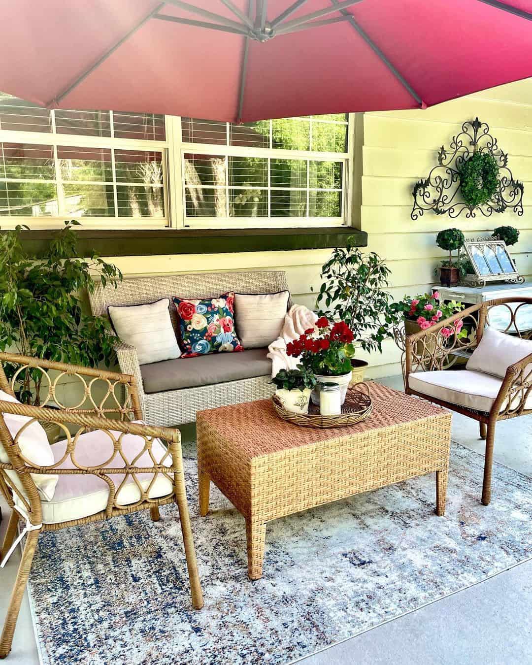 Woven Rattan Coffee Table With Natural Texture