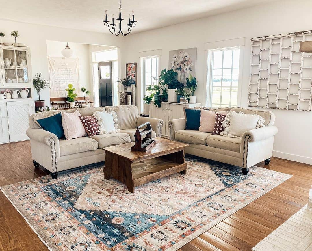 Rustic Wood Coffee Table With Built-In Shelf for Display