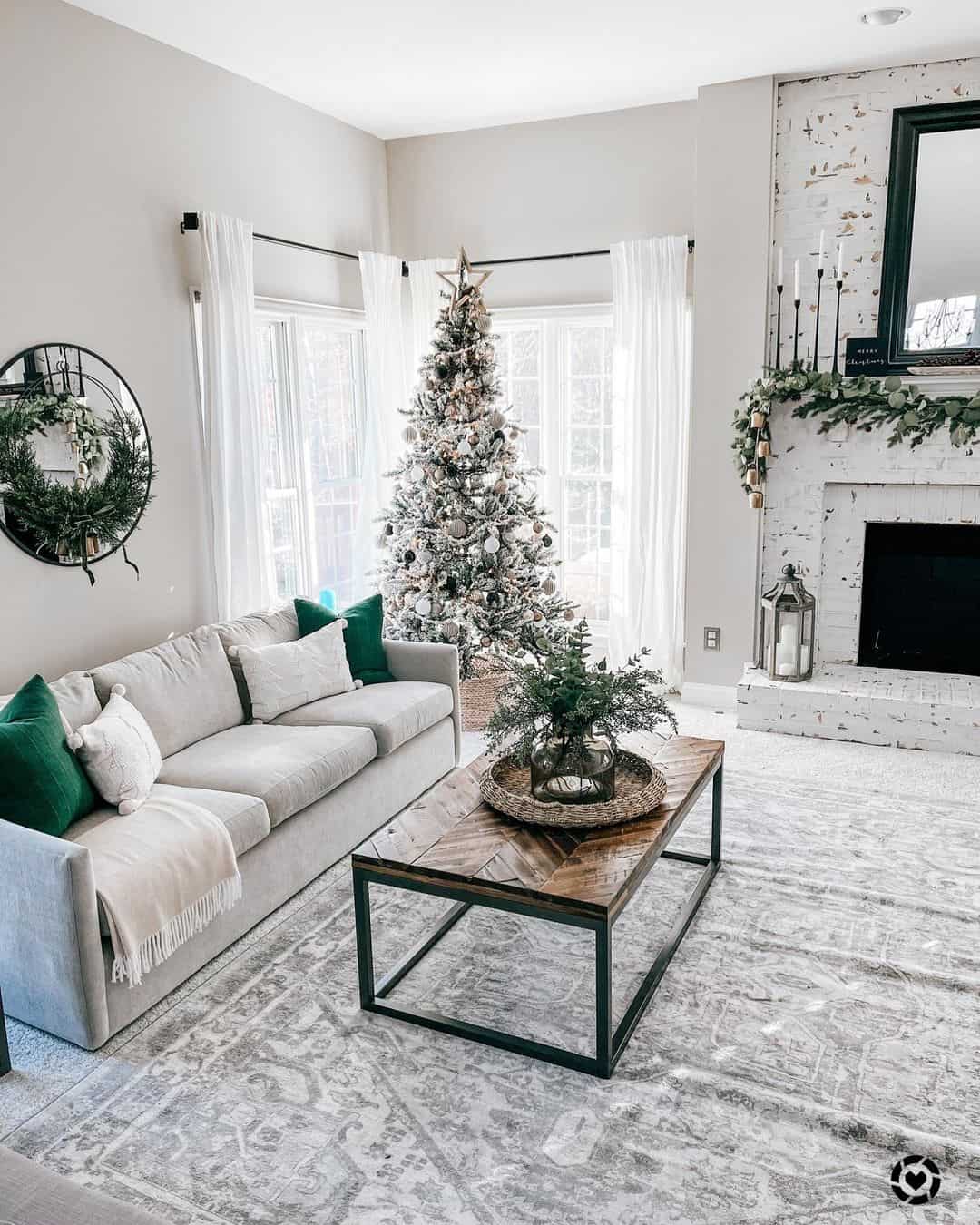 Herringbone Wood Top Coffee Table Anchors a Cozy Living Space