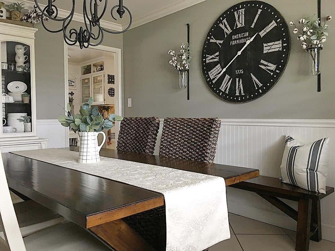 Anchor Your Wall with an Oversized Farmhouse Clock
