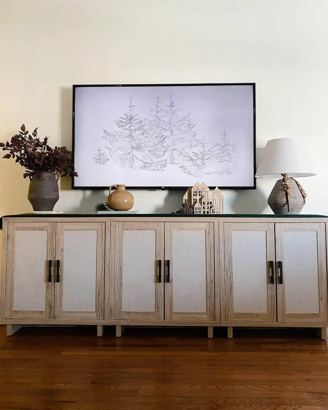 Soft Texture for Your Console with Linen-Inlay Doors