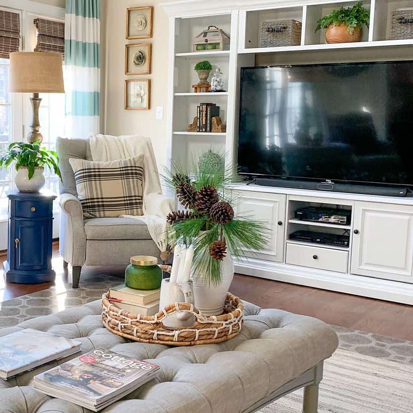 Frame Your TV with Built-In Shelving for Open and Closed Storage