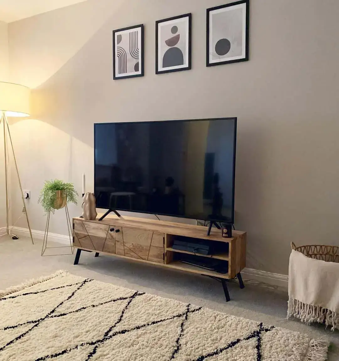 Geometric Wood Console Adds Modern Flair with Angled Doors