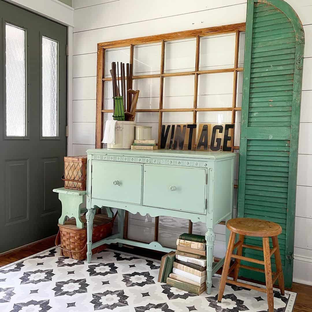 Wooden Window Frame Creates a Grid Backdrop