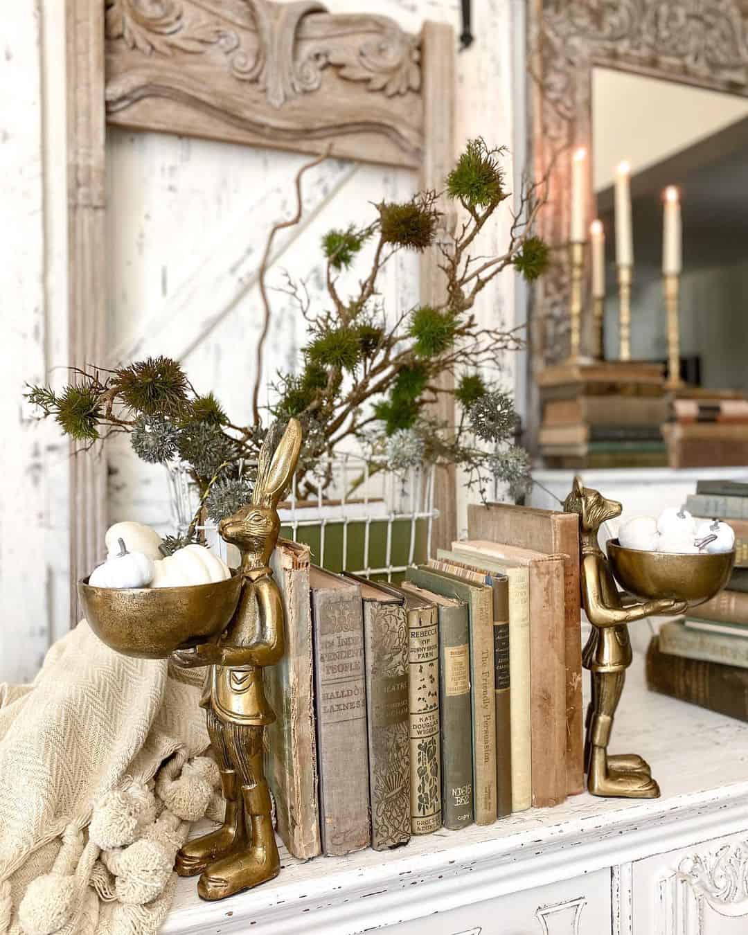 Brass Animal Figures Hold Seasonal Accents