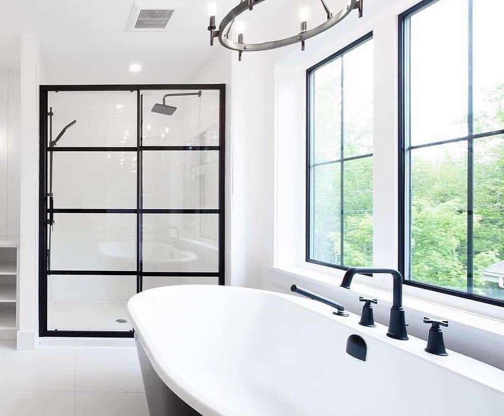 Industrial-Style Shower Enclosure Adds Modern Definition