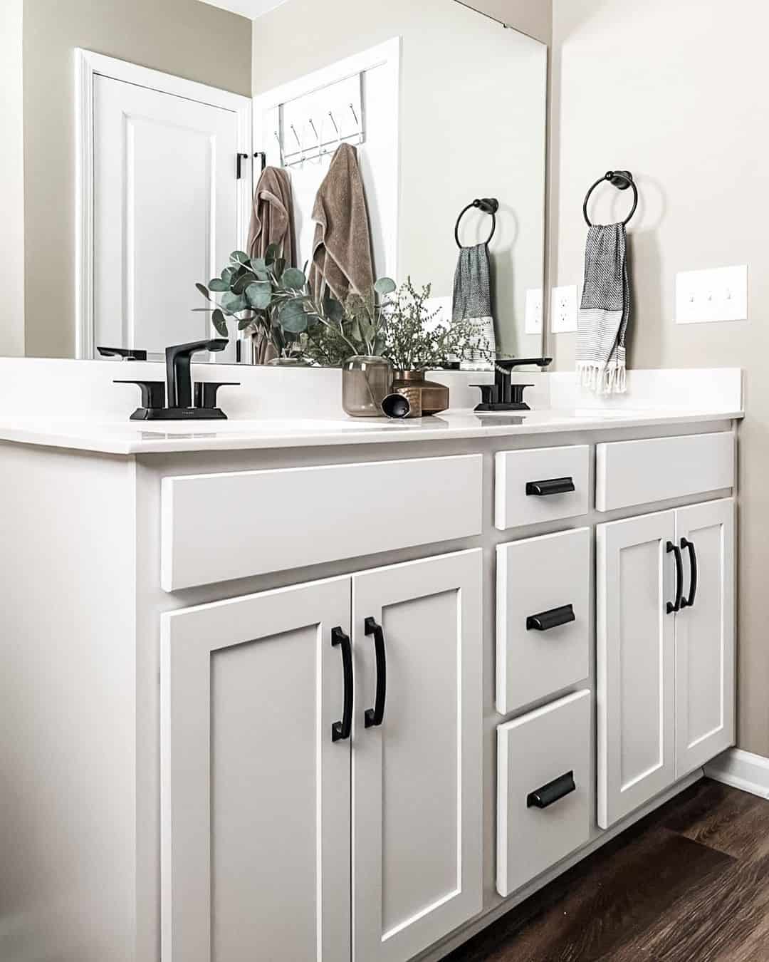 Define Cabinetry with Matte Black Bin Pulls