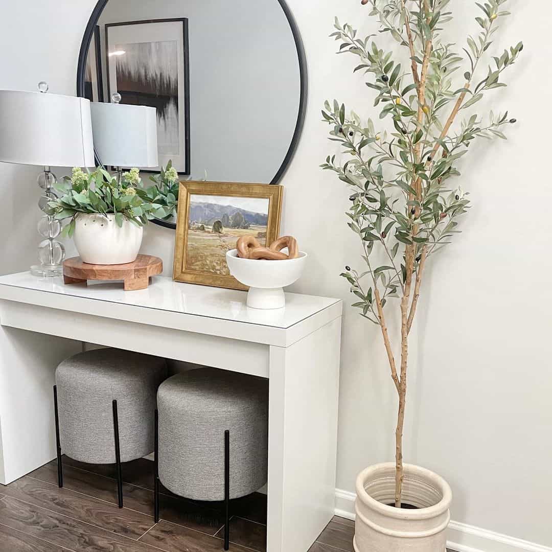 Style a White Pedestal Bowl with Natural Wood Accents